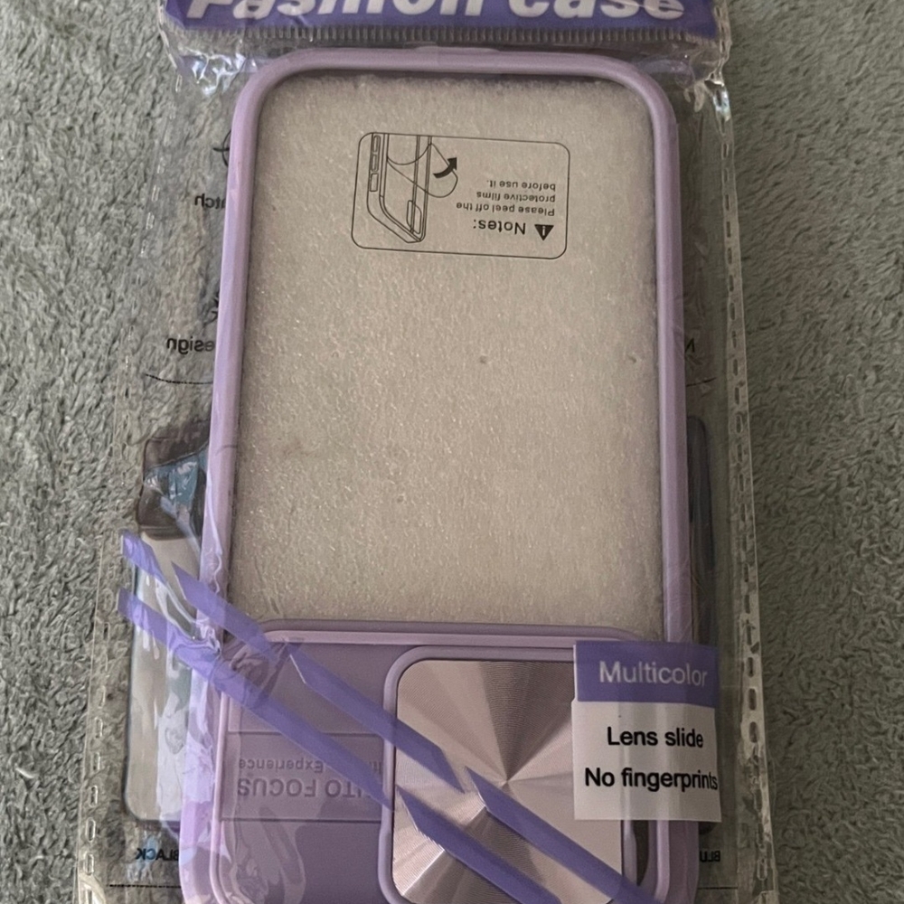 Lens Protect Slide Window Fashion Case For iPhone 14 Pro  Purple